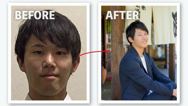 マッチングアプリ写真 改善事例 Before After