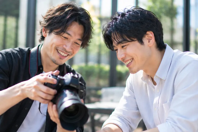 自然な笑顔の他撮り写真の例